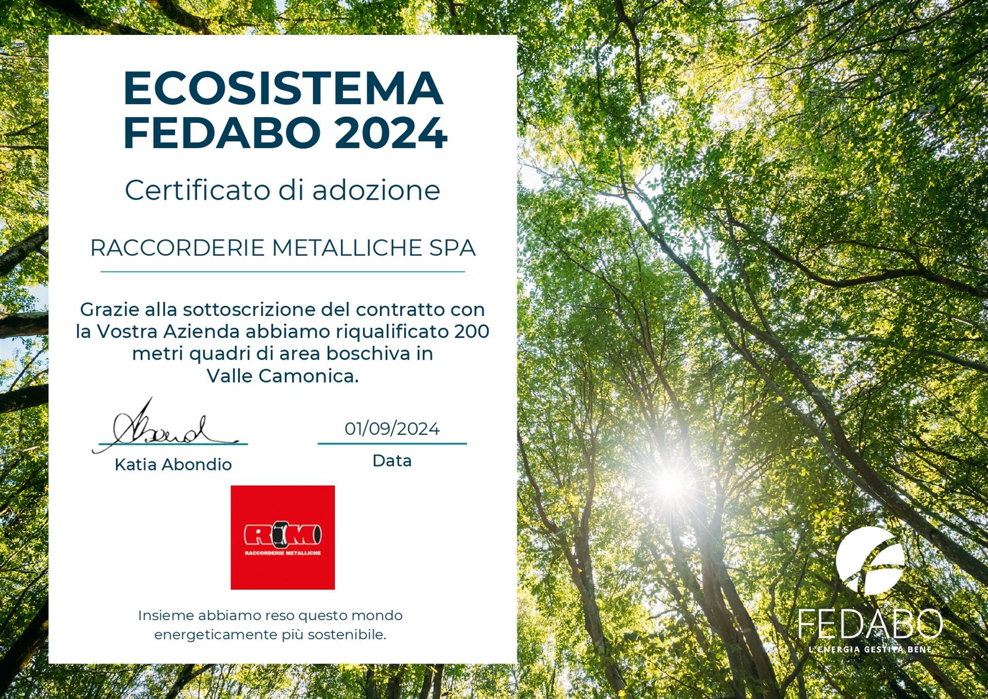 Certificate of Adoption Fedabo