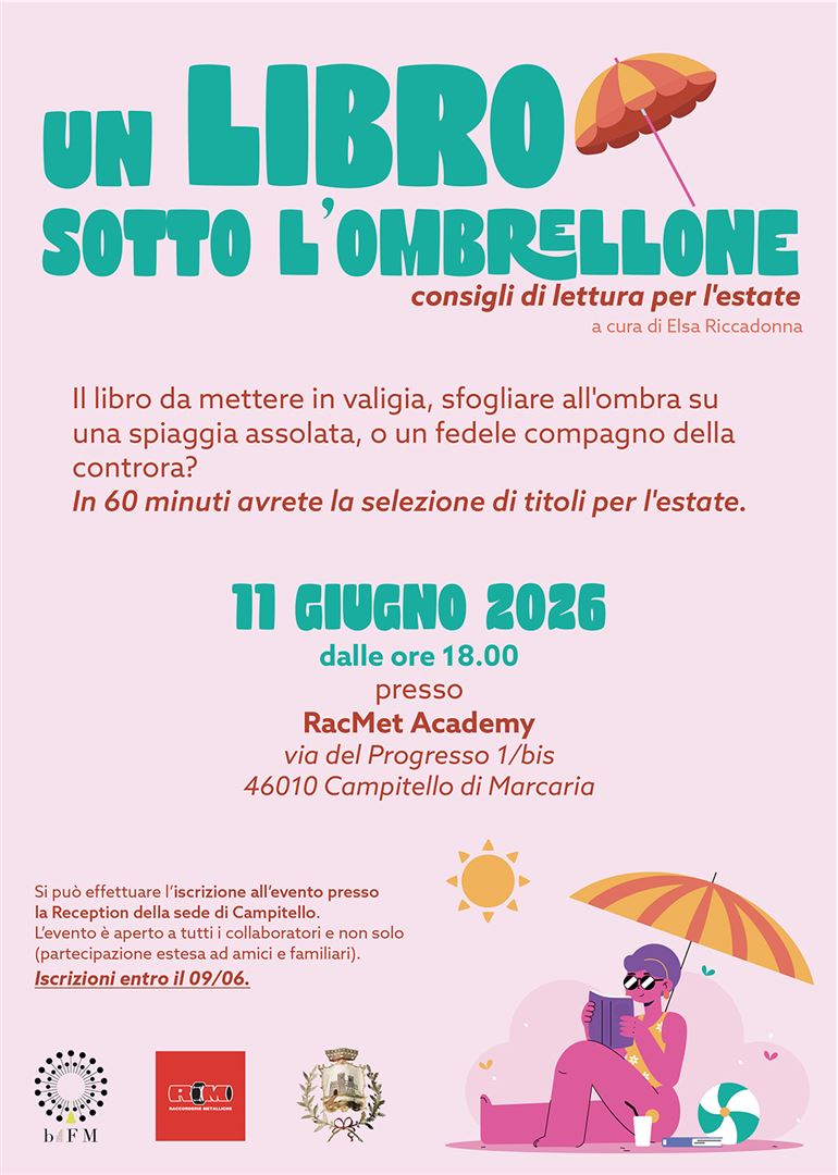 Un libro sotto l’ombrellone: in RacMet Academy un appuntamento dedicato ai consigli di lettura per l’estate