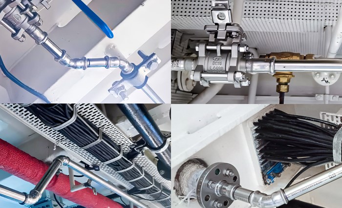 Sistema di pressfitting inoxPRES a bordo di un'unità navale strategica